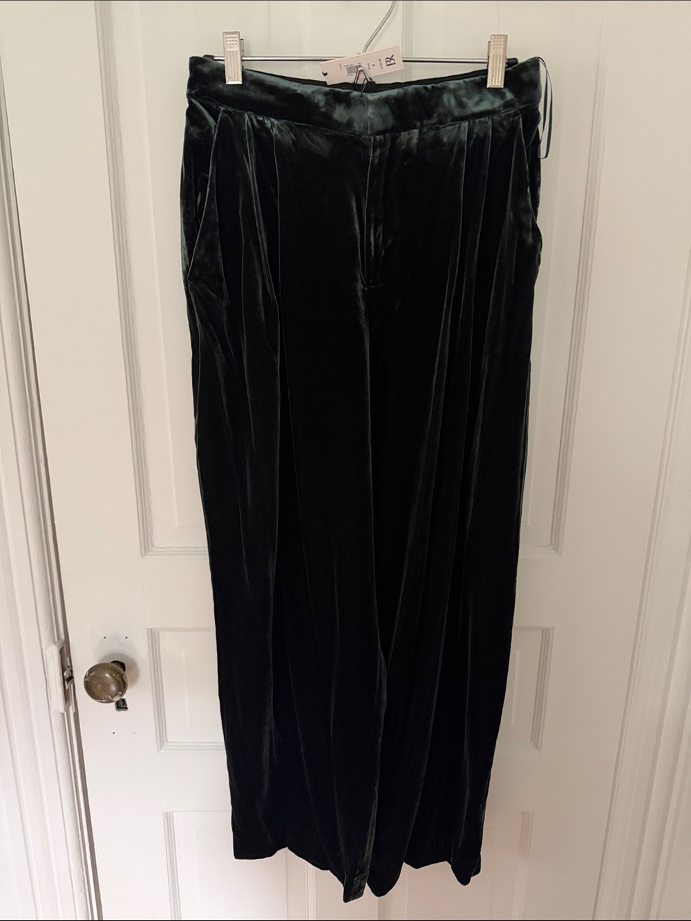 NWT Banana Republic Black Velvet Wide Leg Trousers